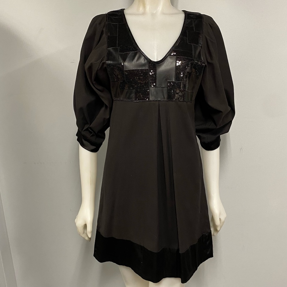 LM LULU Paris Black Dress w/ Sequins size 2